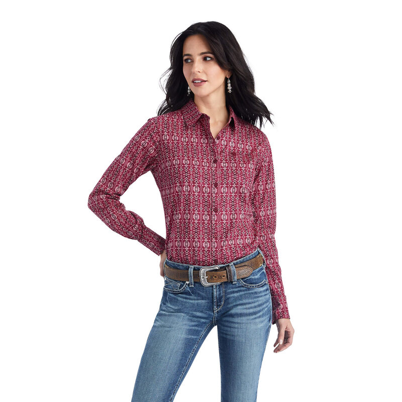 Ariat Hemden Damen - Kirby Stretch Rot ( KAOGX-4879 )